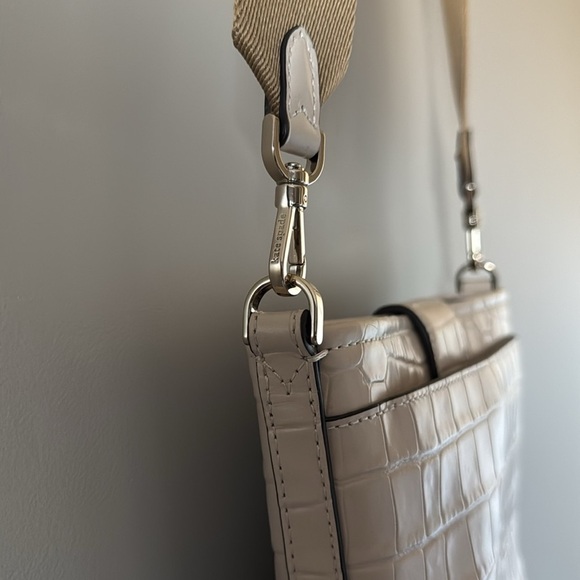 KATE SPADE AUDREY CREAM CROCODILE EMBOSSED MINI BUCKET BAG - Picture 6 of 11